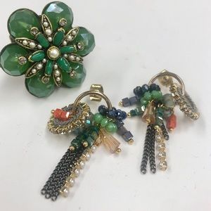 Petite Designer Semi, Crystal & Beaded Earring,NWT-Boutique